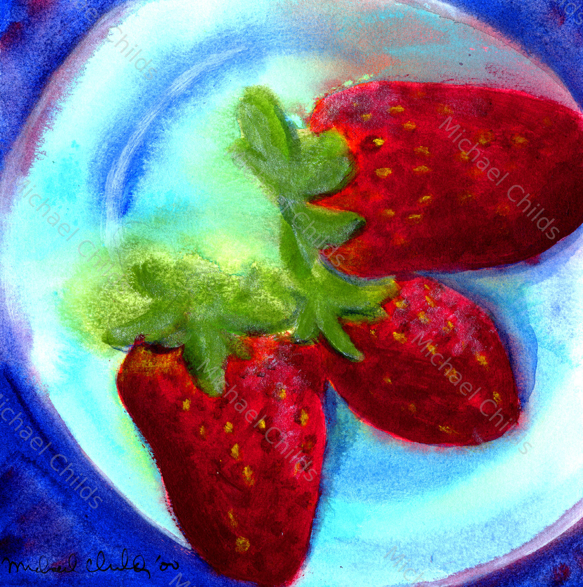 Three Strawberries