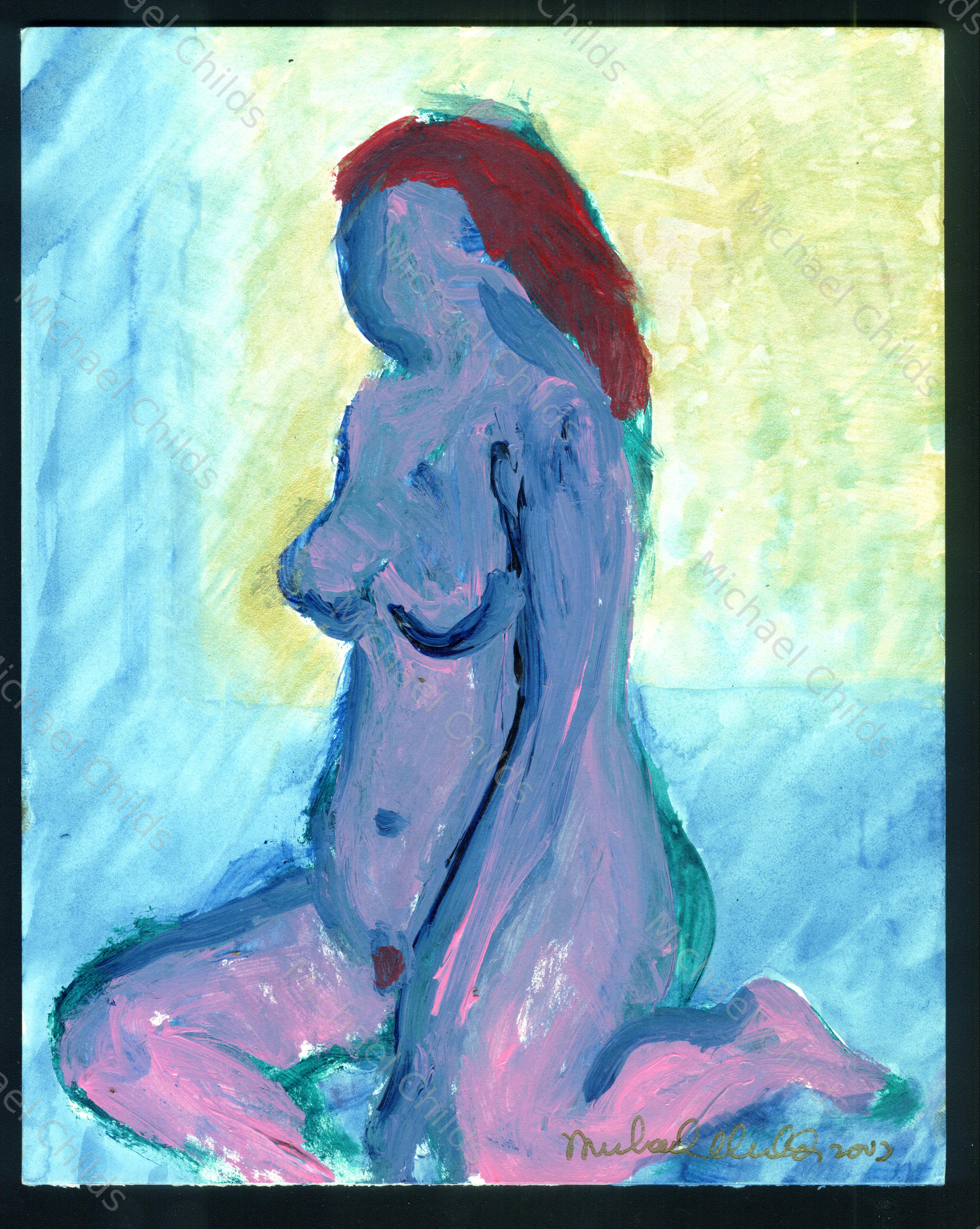 Brushstroke Seated Nude