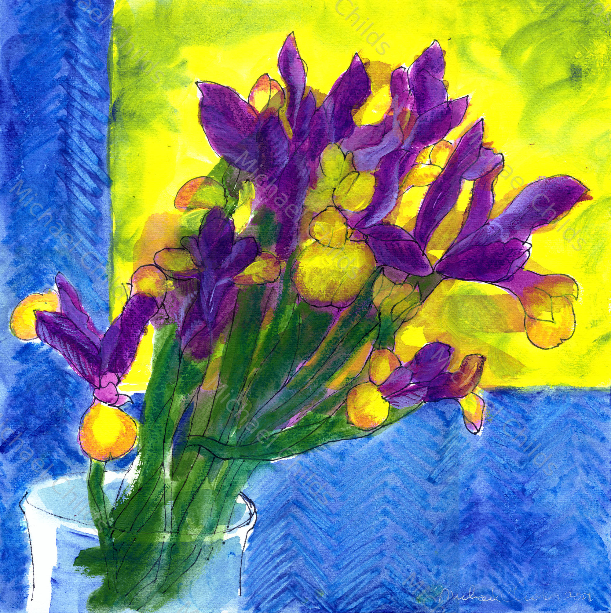 Windswept Irises