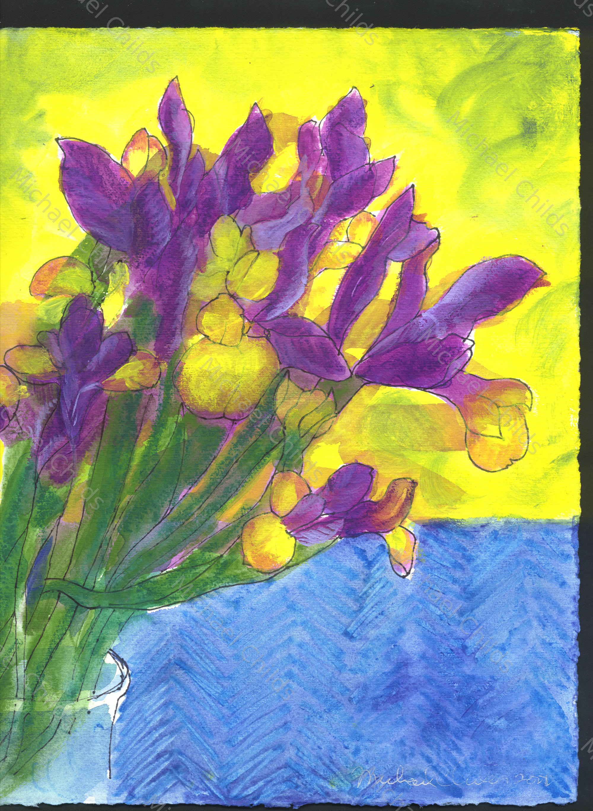 Windswept Irises