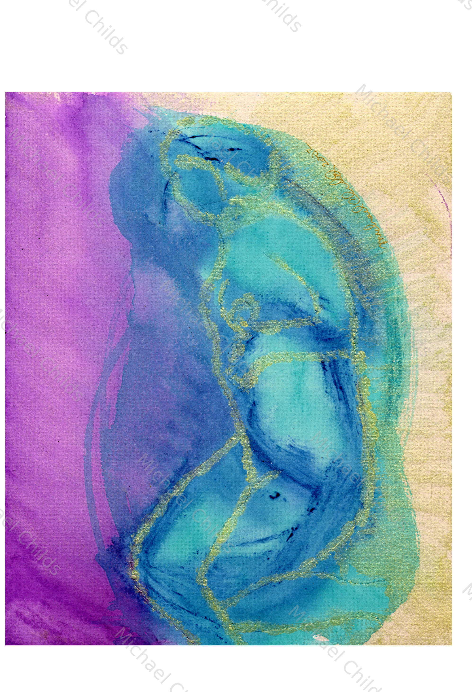 Blue Reclining Nude