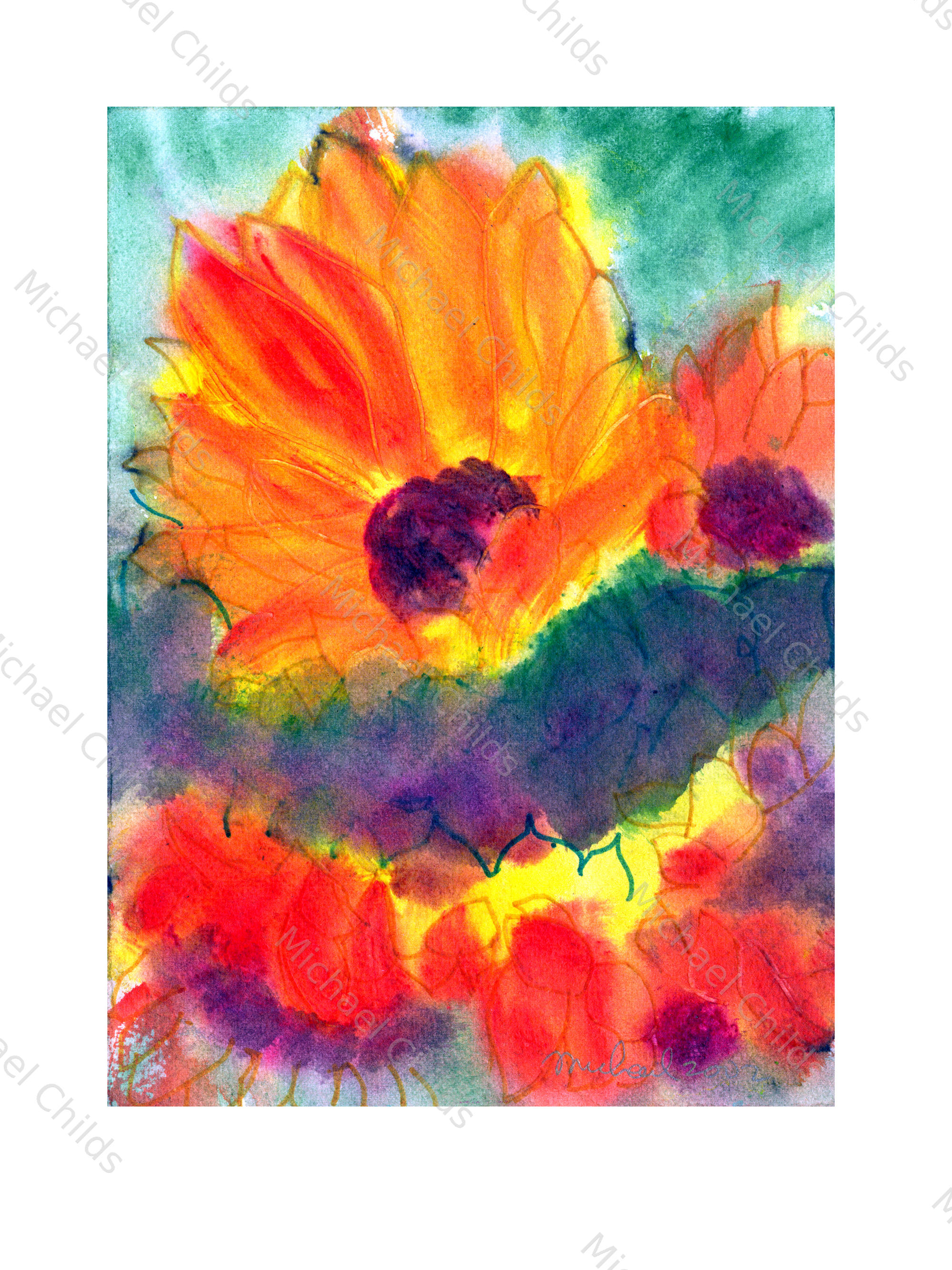 Flaming Sunflower Profile Variation