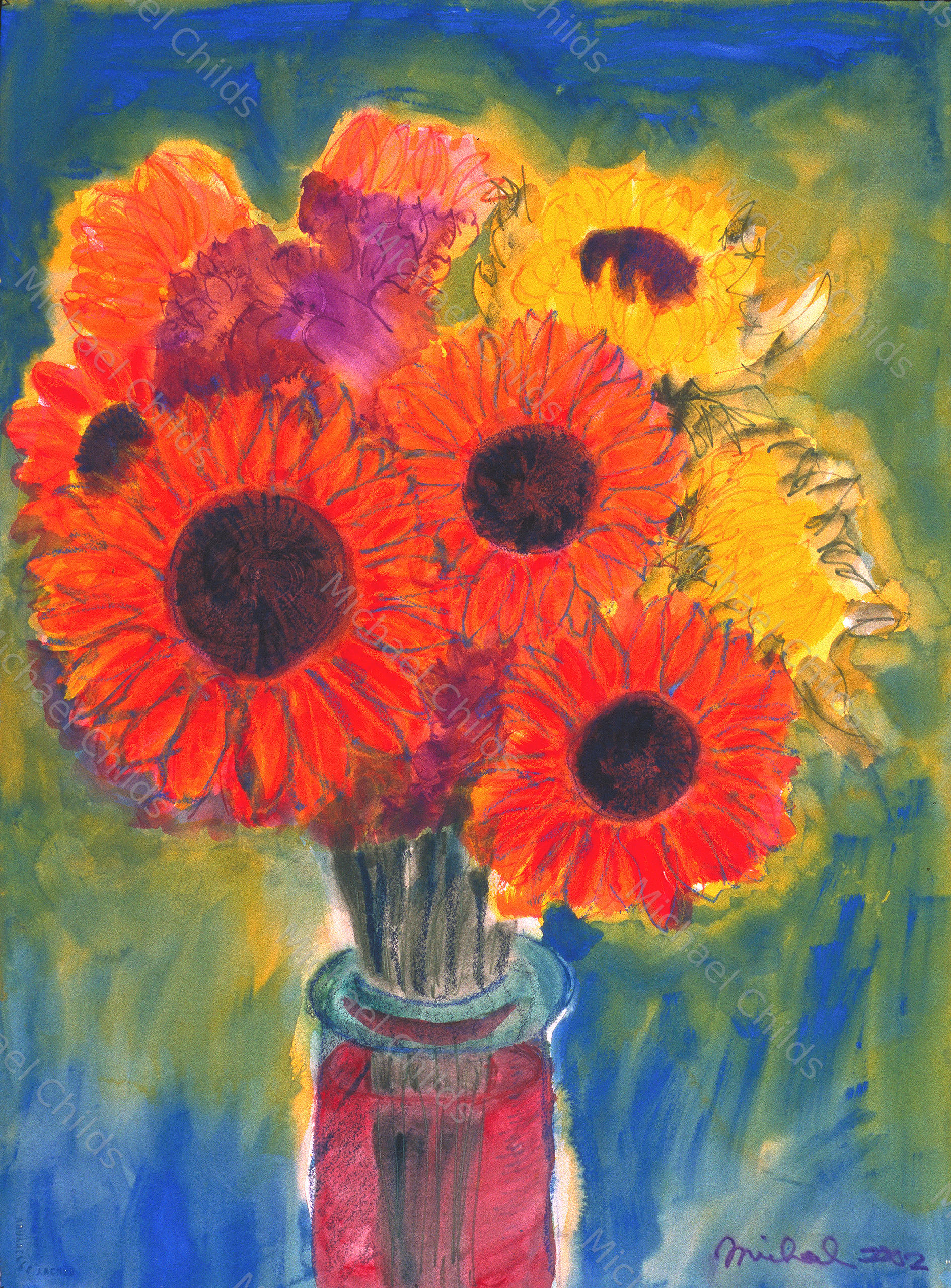 Flaming Sunflowers