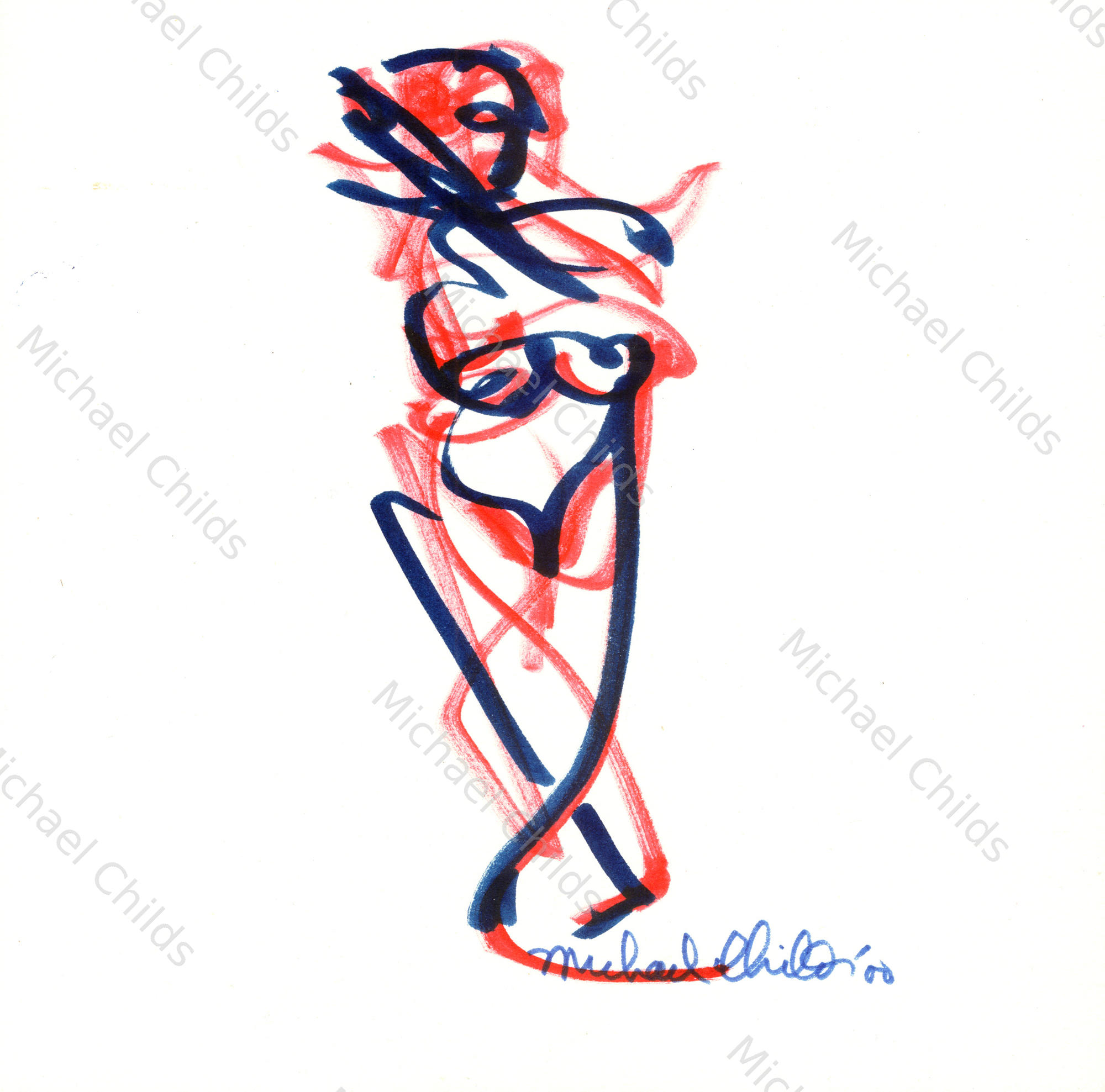 Red and Blue Figure