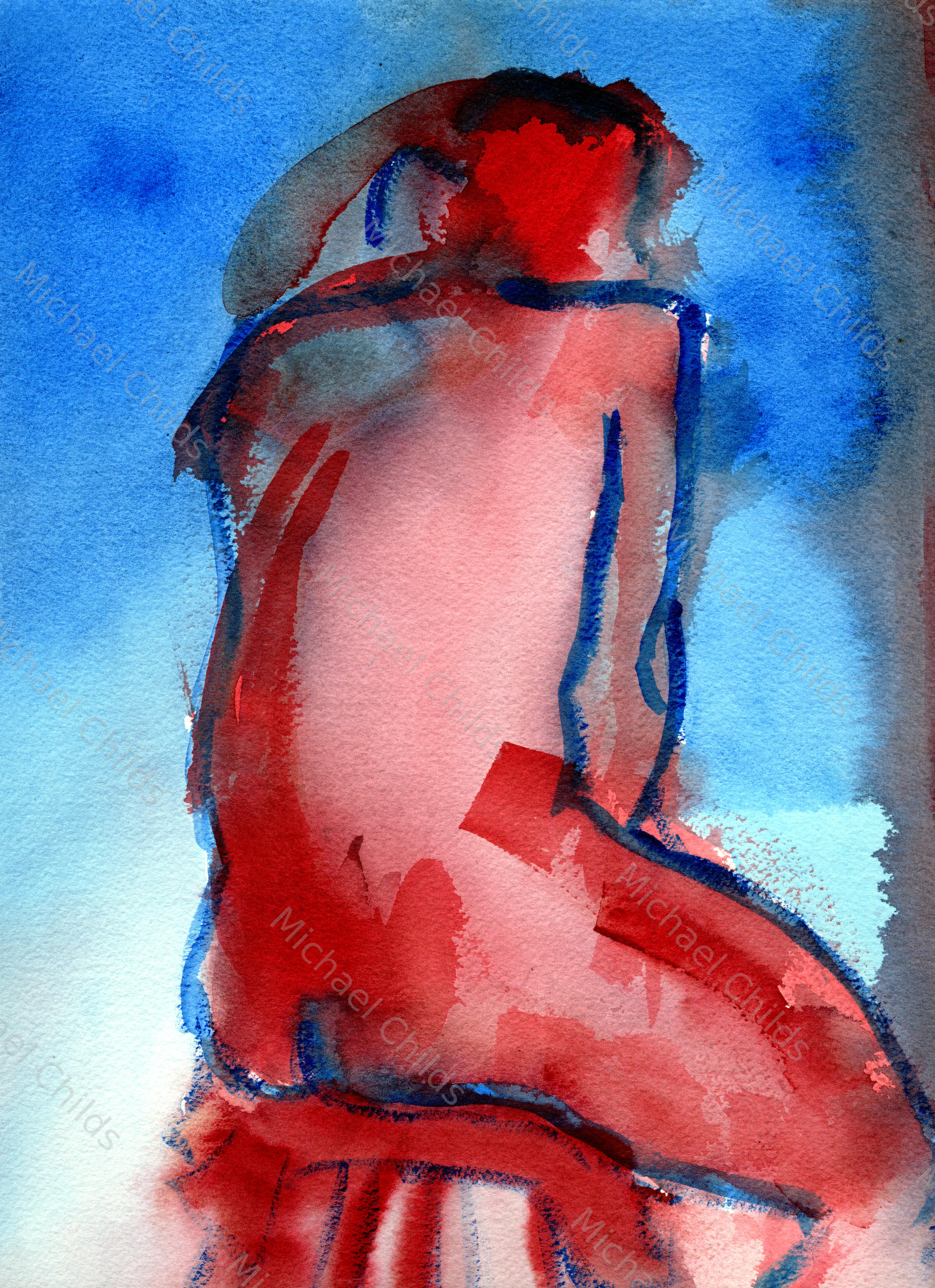 Blue Red Nude