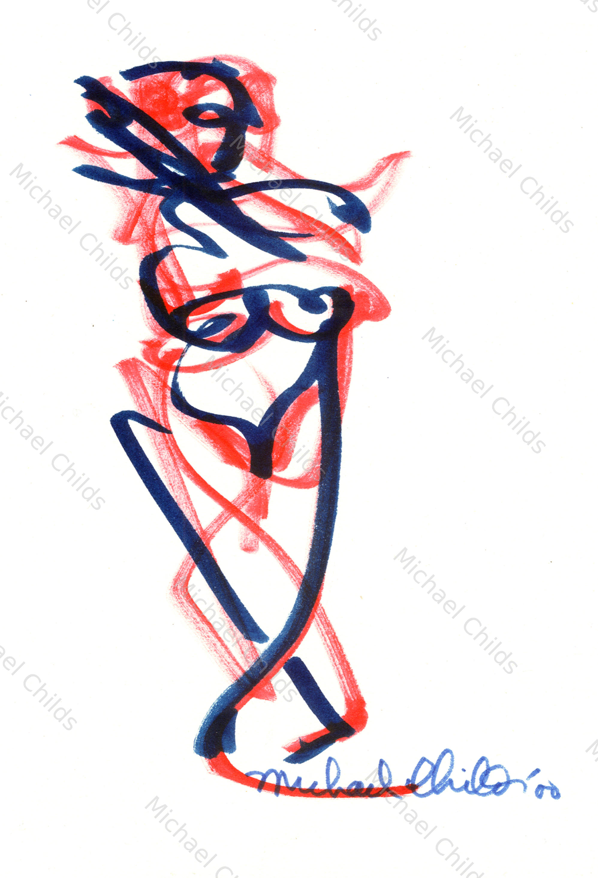 Red and Blue Figure