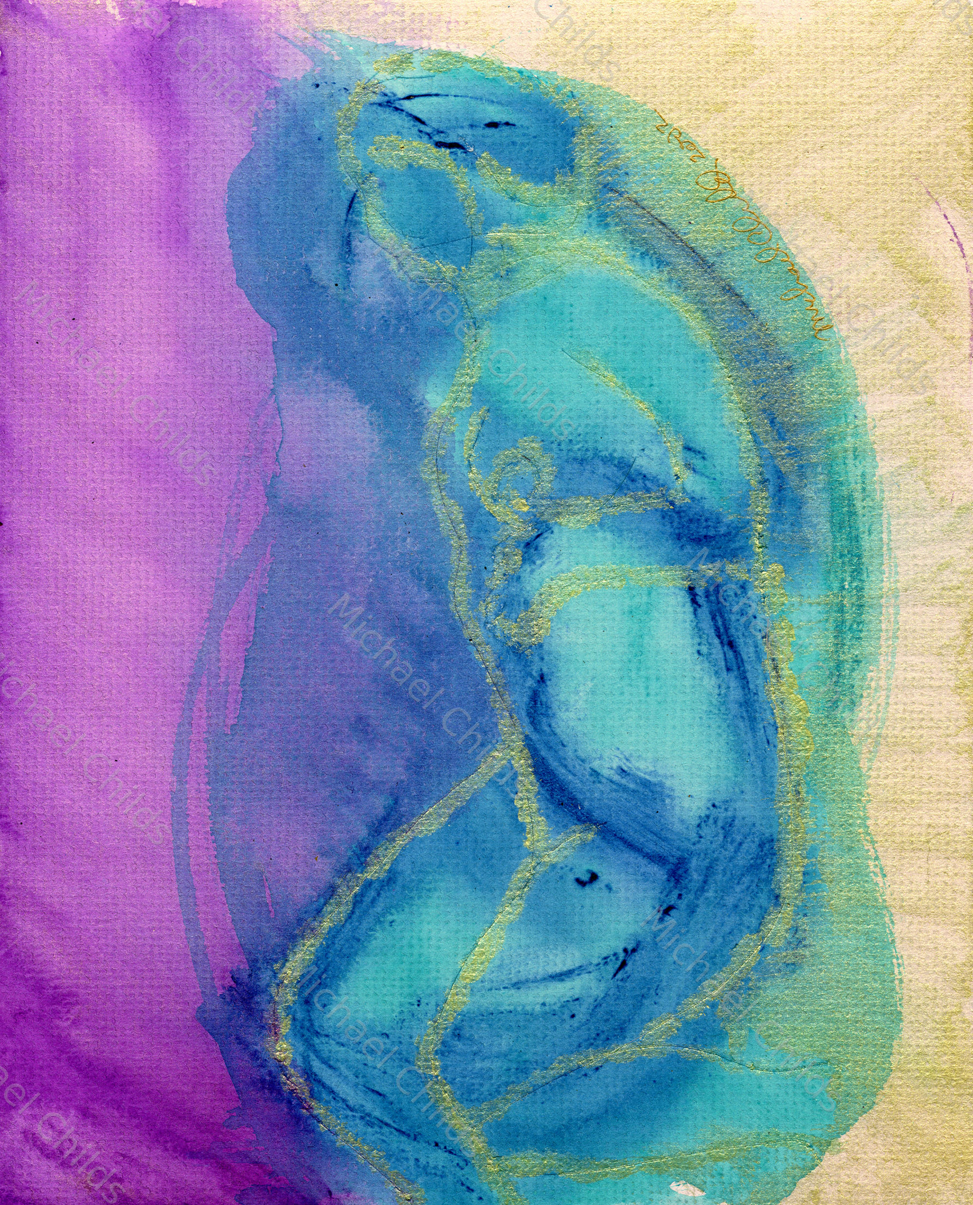 Purple Reclining Nude